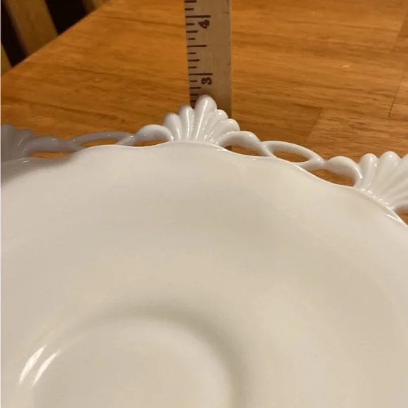 Vintage Milk Glass Pedestal Plate - Picture 4 of 4